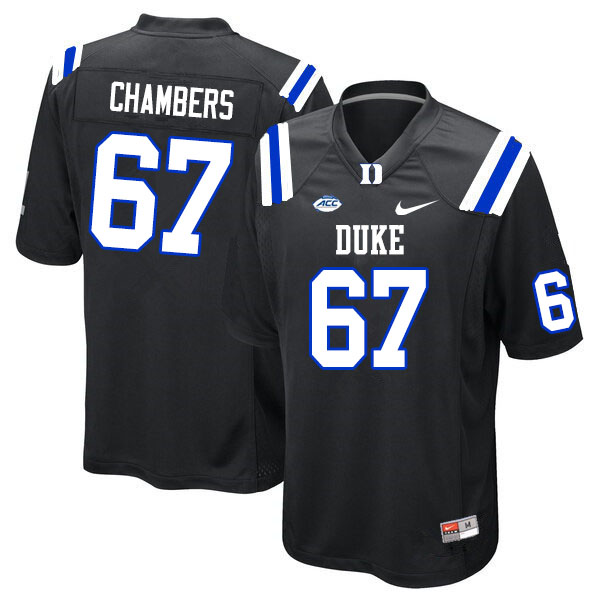 Men #67 Rakavius Chambers Duke Blue Devils College Football Jerseys Sale-Black - Click Image to Close